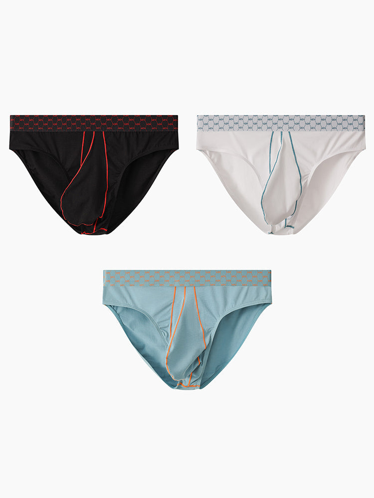 3 Pack Men's Sexy Large Pouch Breathable Comfortable Cotton Briefs