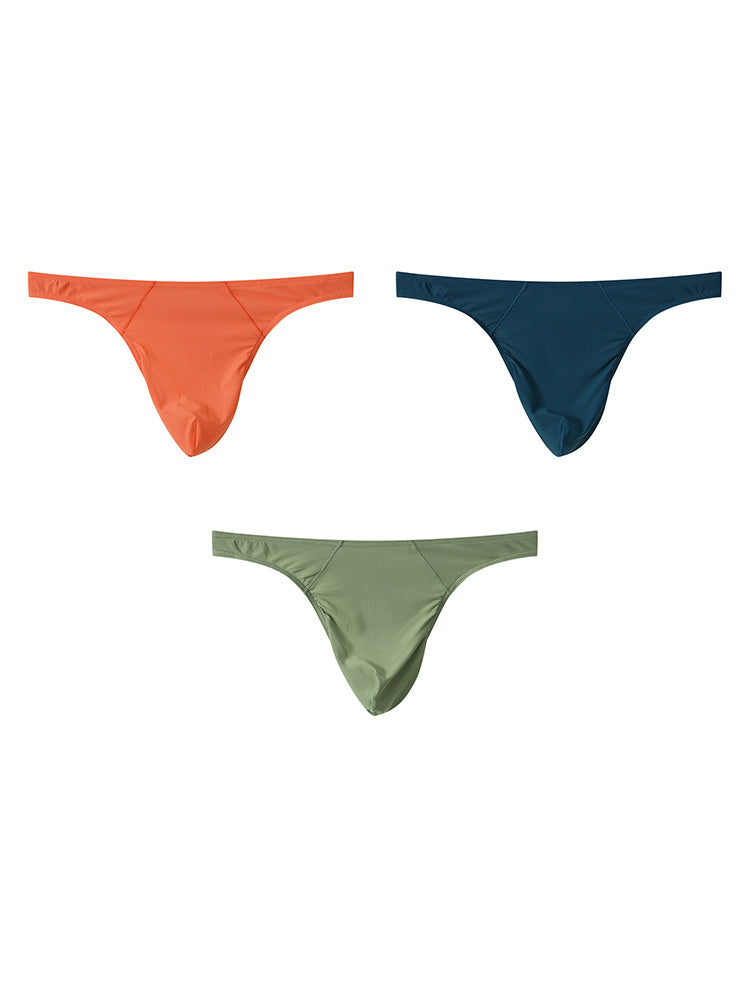 3 Pack Men's Low-Rise Performance Thong - Breathable Mesh & Smooth Fabric