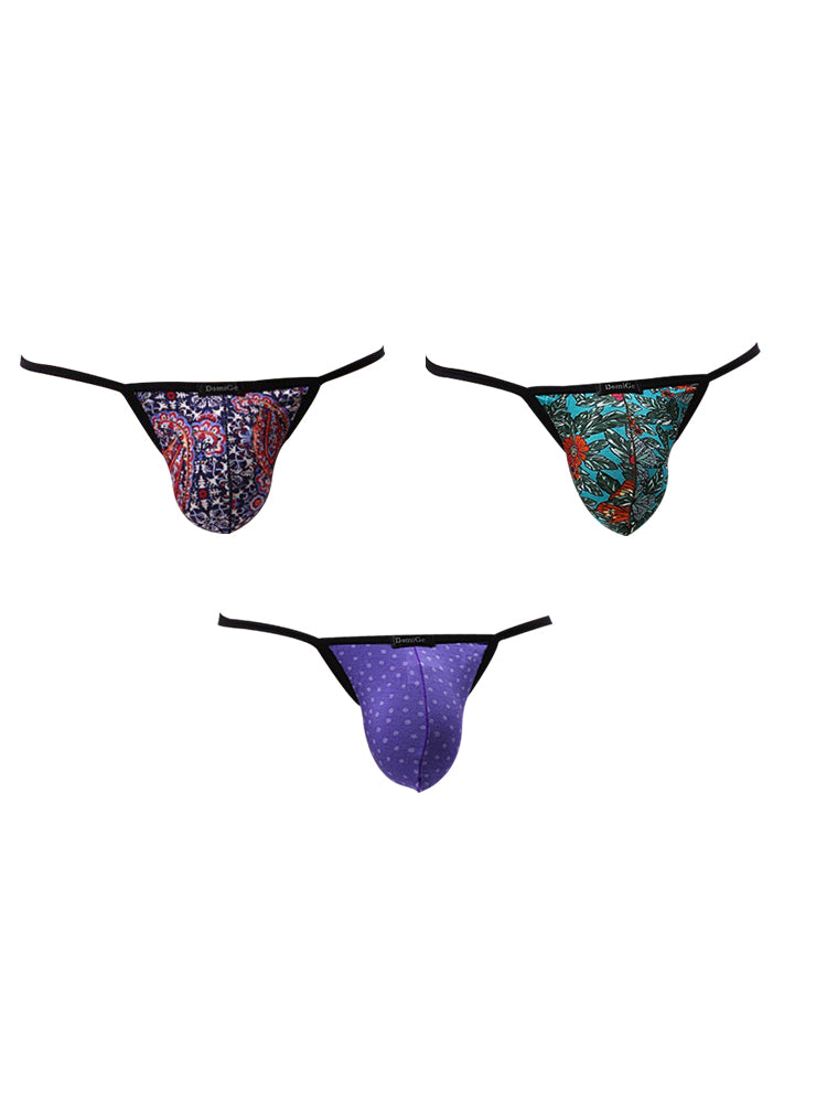 3 Pack Men's Low-Rise Sexy Lightweight & Airy Sporty Cut Anti-Chafing Strings