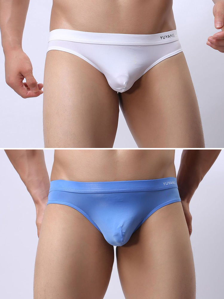 2 Pack Men's Ultra-Thin Ice Silk Briefs