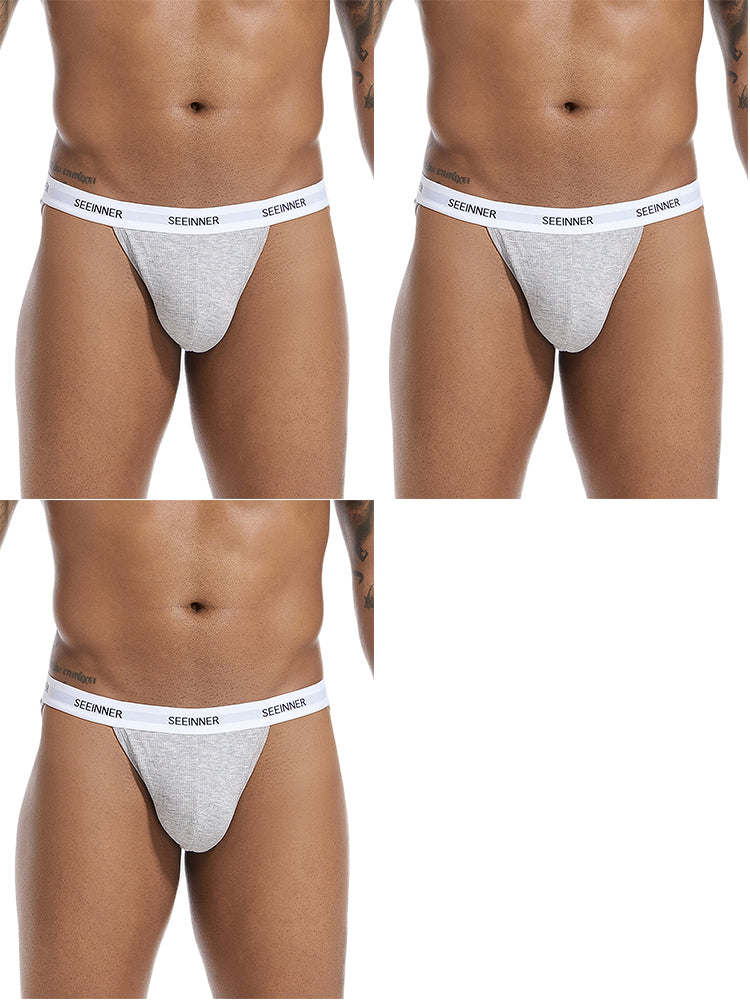 3 Pack Men's Sporty Cut Comfy Waistband Moisture-Wicking Briefs