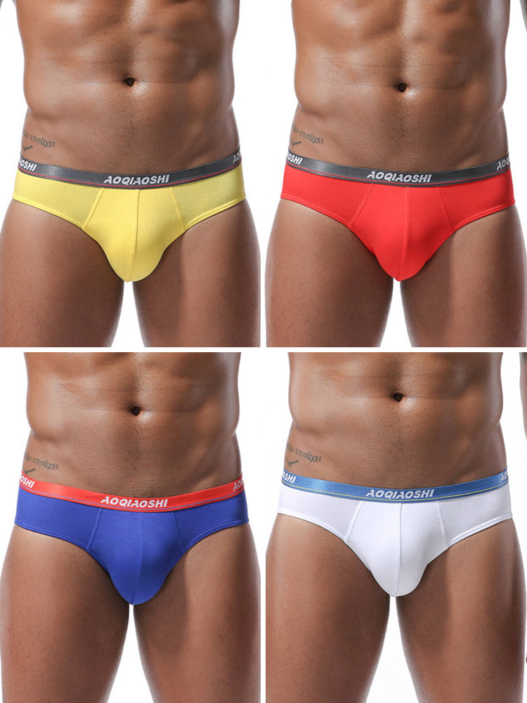 4 Pack Men’s Stylish 3D U Convex Pouch Briefs