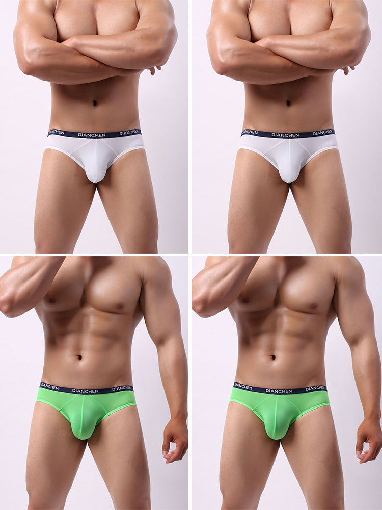 4 Pack Men's Ultra-Soft Ice Silk Briefs