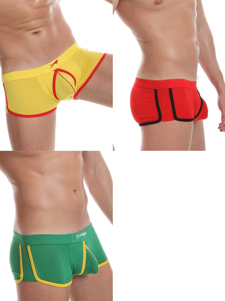 3 Pack Men's Modal U-convex Large Pouch Breathable Trunks