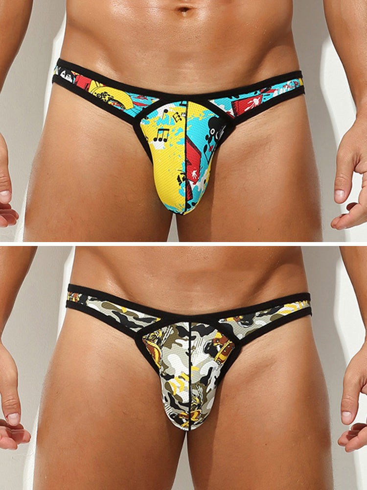 2 Pack Men's U-Pouch Low-Rise Thong