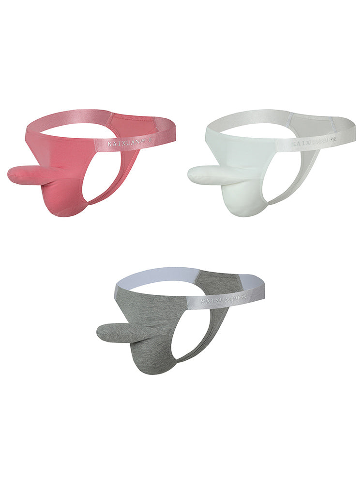 3 Pack Men's Bulge-Enhancing Thong - Low Rise & Breathable