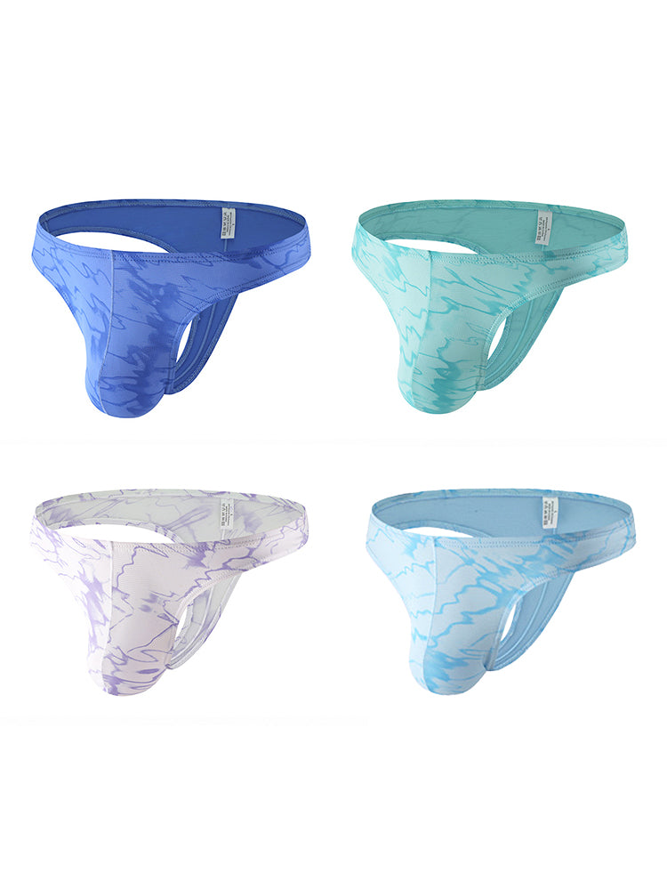 4-pack Men's Supportive Fit Lightweight & Airy Breathable Thong & Strings