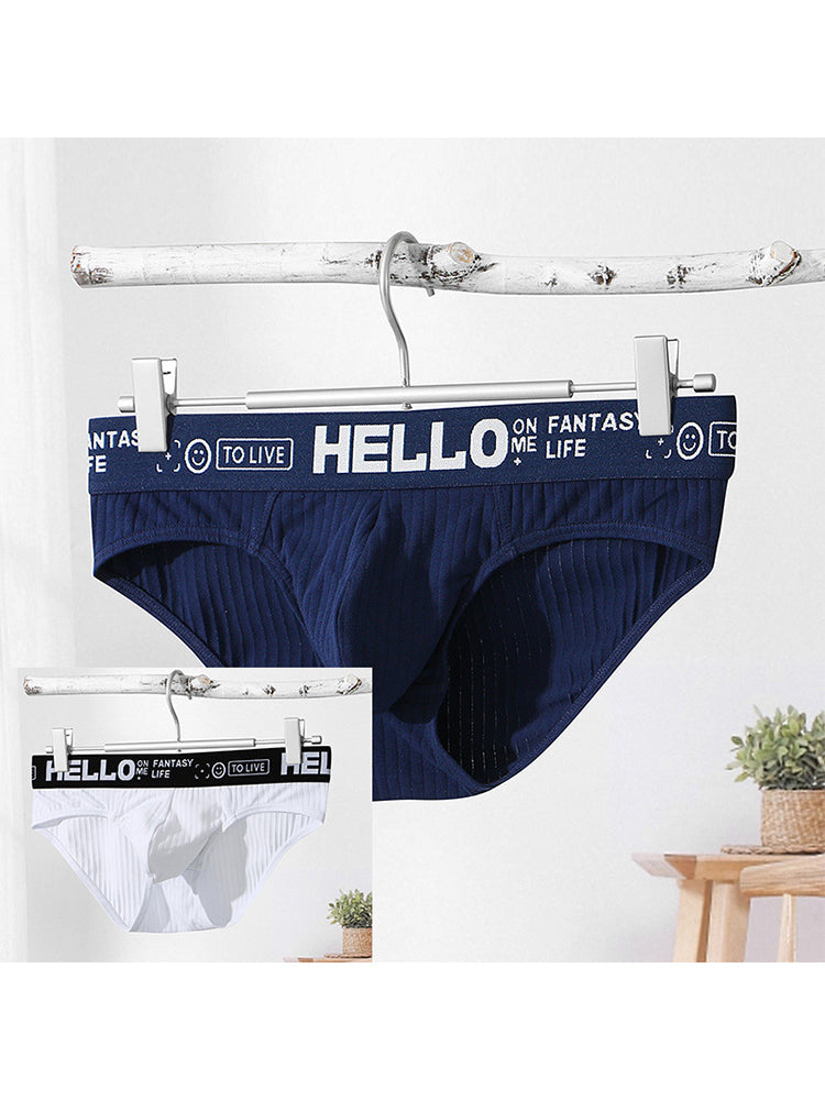 Men's Cotton Ribbed Breathable Briefs with 3D Pouch