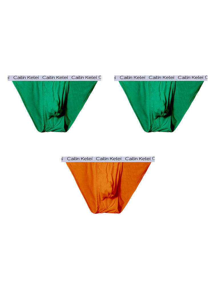 3-pack Men's Ultra Sexy Low Rise U-shaped Convex Pouch Briefs