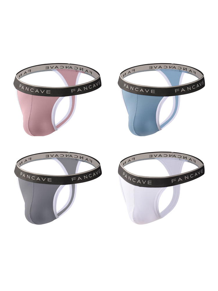 4 Pack Men's Ultra-Lightweight Sheer Icy Mesh Thongs