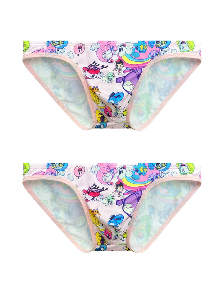 2-pack Men's Breathable Sports Cartoon Print Bikini