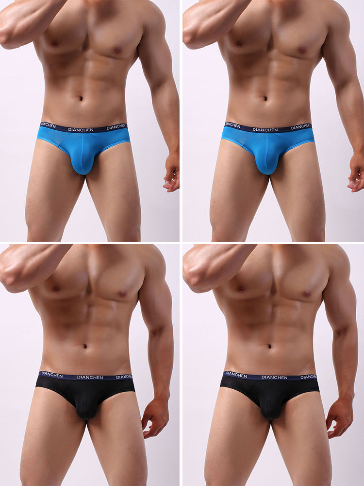 4 Pack Men's Ultra-Soft Ice Silk Briefs