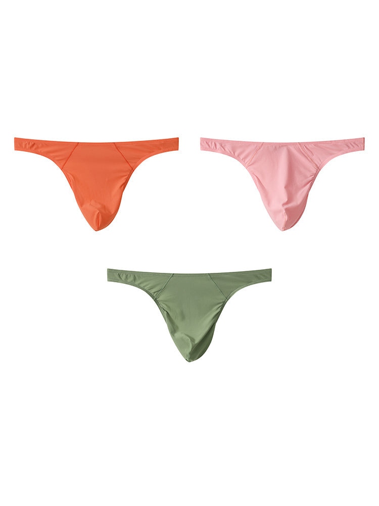 3 Pack Men's Low-Rise Performance Thong - Breathable Mesh & Smooth Fabric