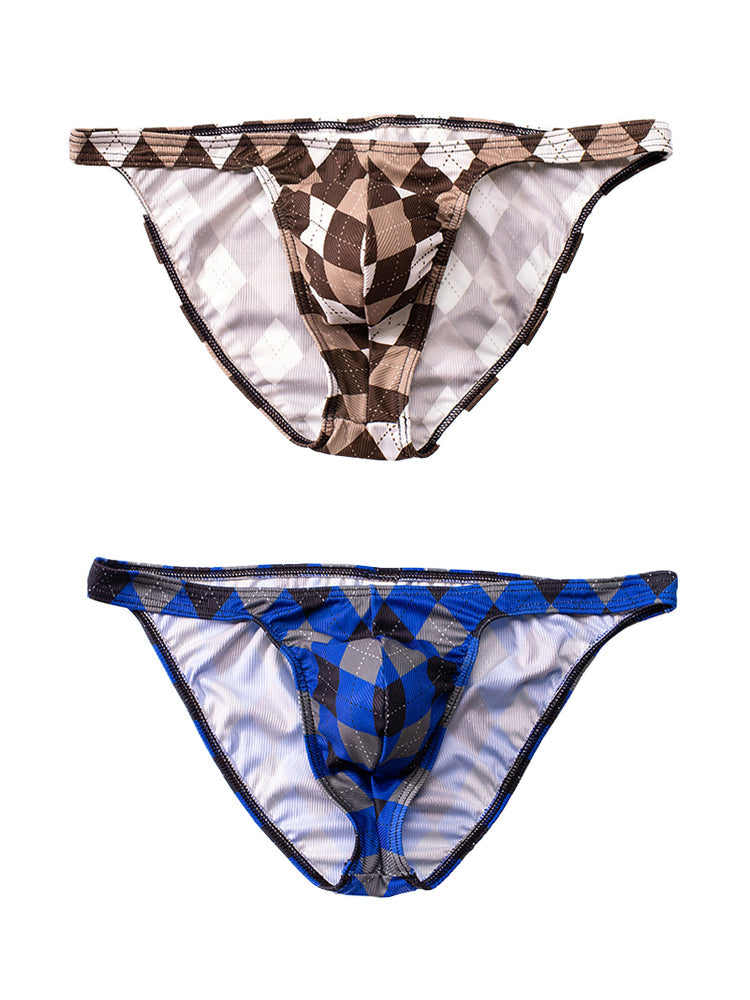 Rhombus Check Pattern Pouch Briefs