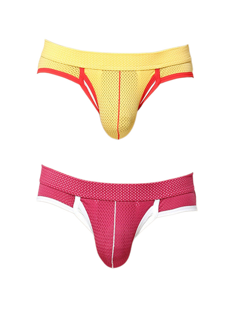 2 Pack Men's Breathable Side-Open Thin and Lightweight Supportive Fit Briefs