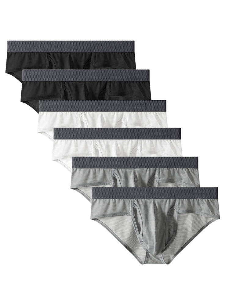3 Pack Men's Ultra-Soft Breathable Mesh Ice Silk Briefs