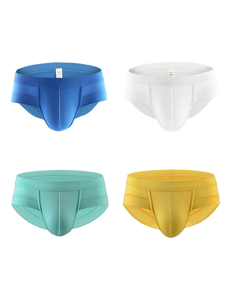 4 Pack Men's Solid Breathable Anti-Pinch Briefs