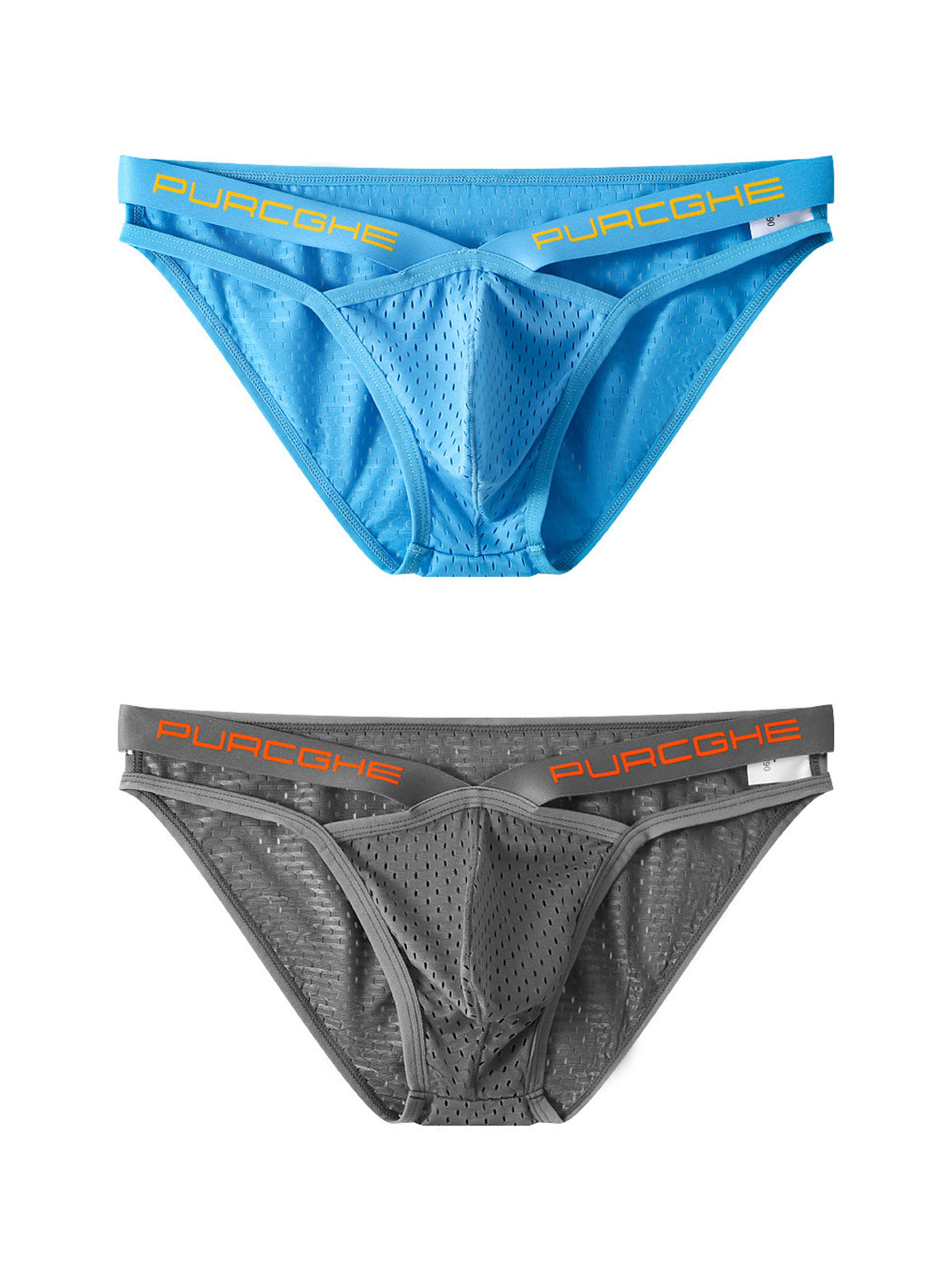 2 Pack Sexy Hollow Out Mesh Briefs for Men