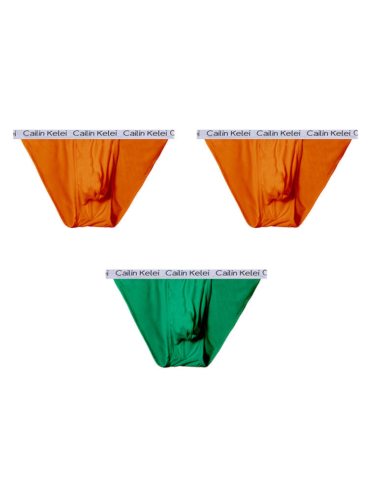 3-pack Men's Ultra Sexy Low Rise U-shaped Convex Pouch Briefs