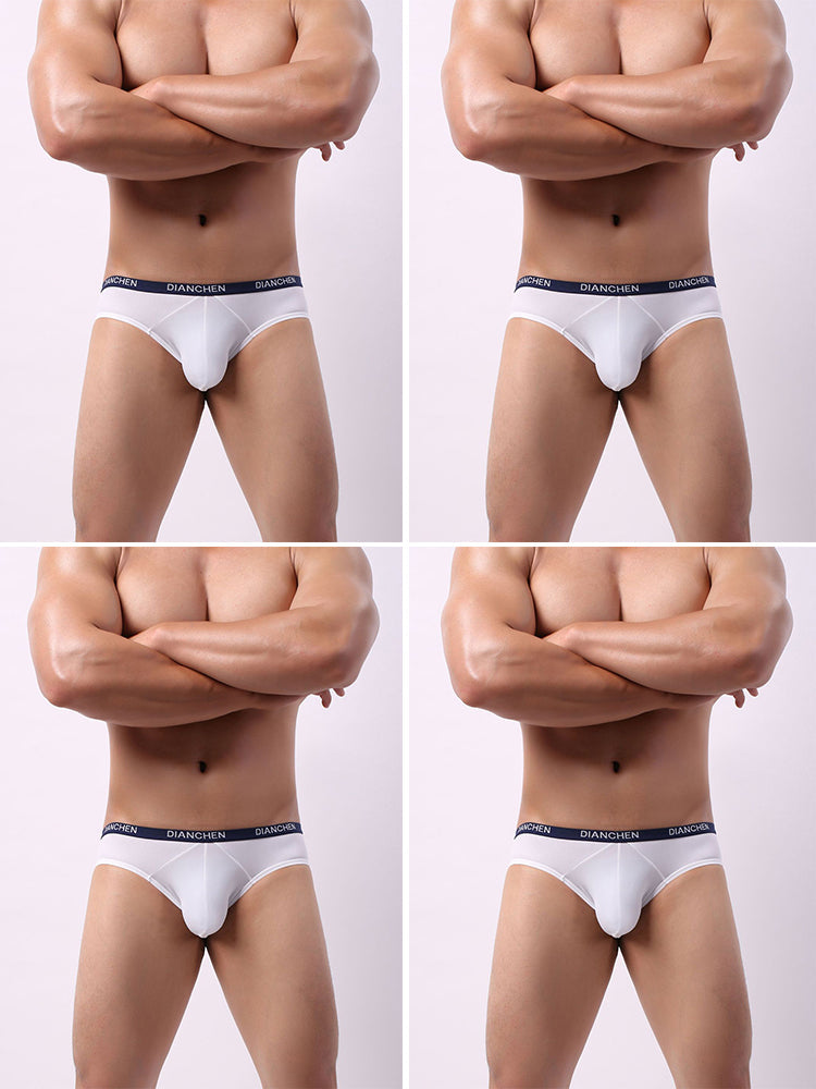 4 Pack Men's Ultra-Soft Ice Silk Briefs