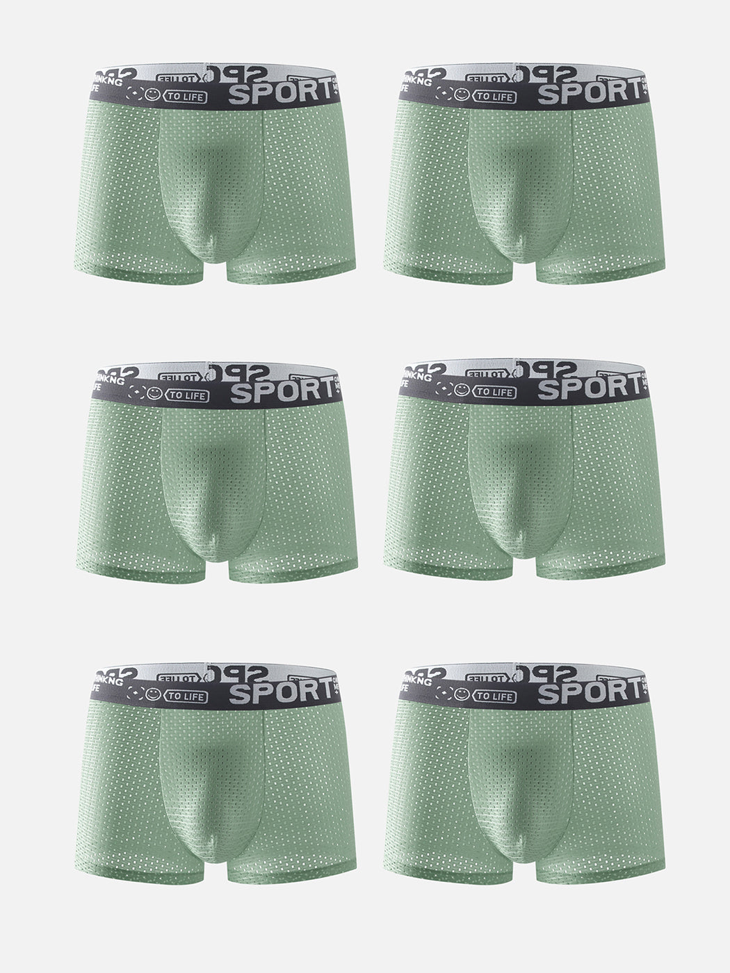 6 Pack Men’s Contour Pouch Mesh Trunks