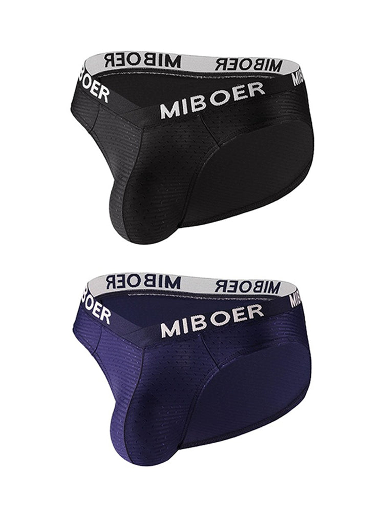 2 Pack Men's U-Pouch V-Front Low-Rise Briefs