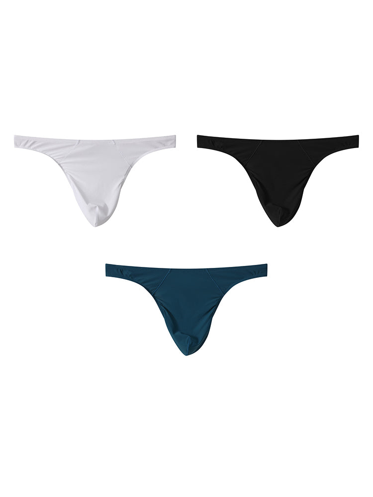 3 Pack Men's Low-Rise Performance Thong - Breathable Mesh & Smooth Fabric