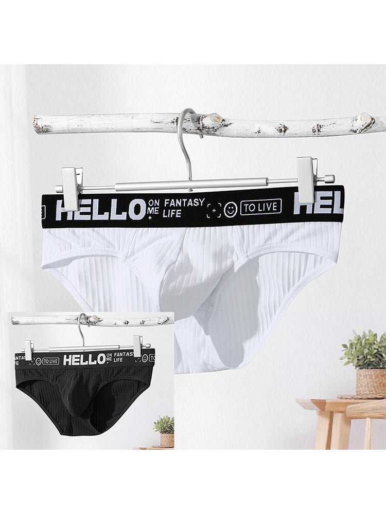 Men's Cotton Ribbed Breathable Briefs with 3D Pouch