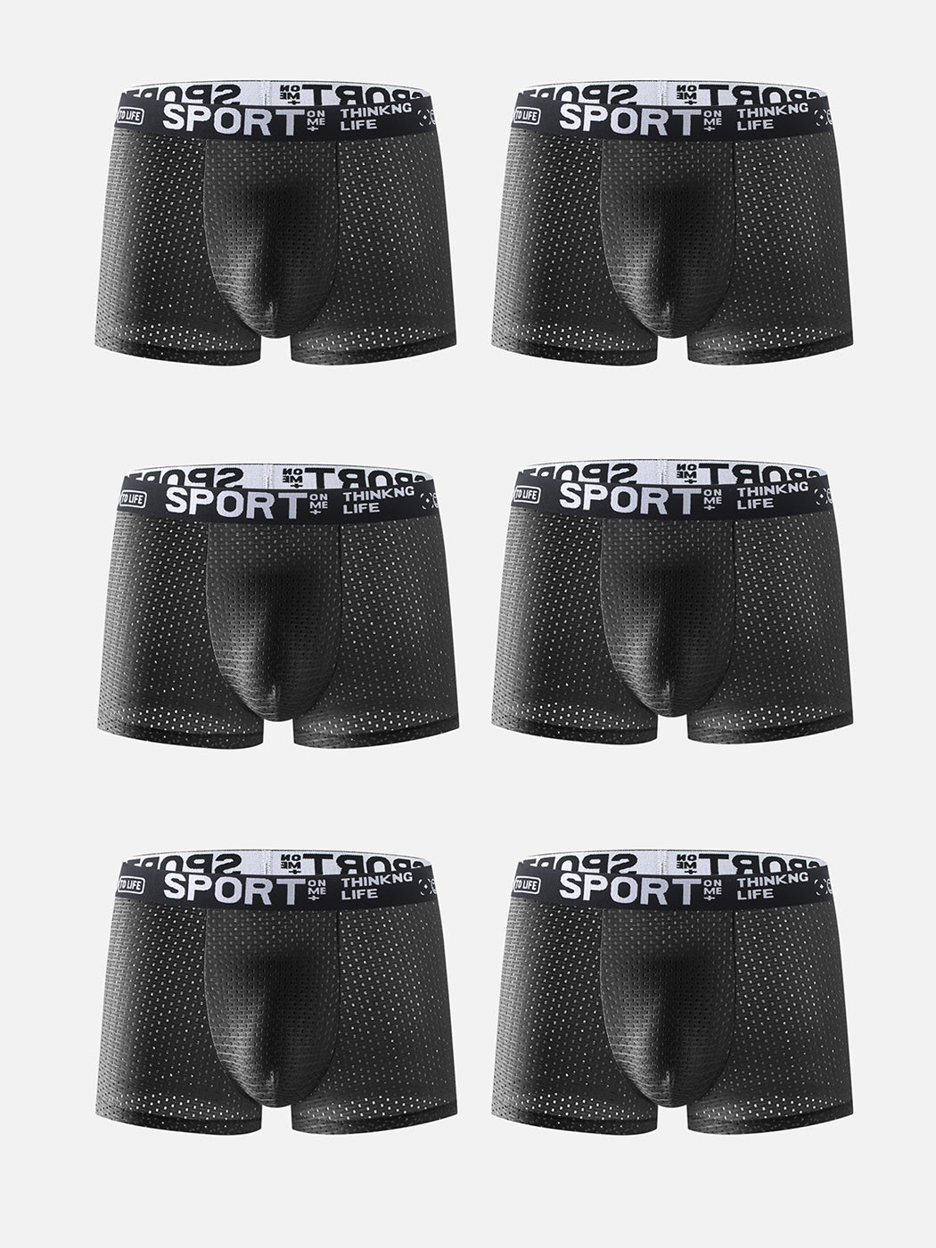 6 Pack Men’s Contour Pouch Mesh Trunks