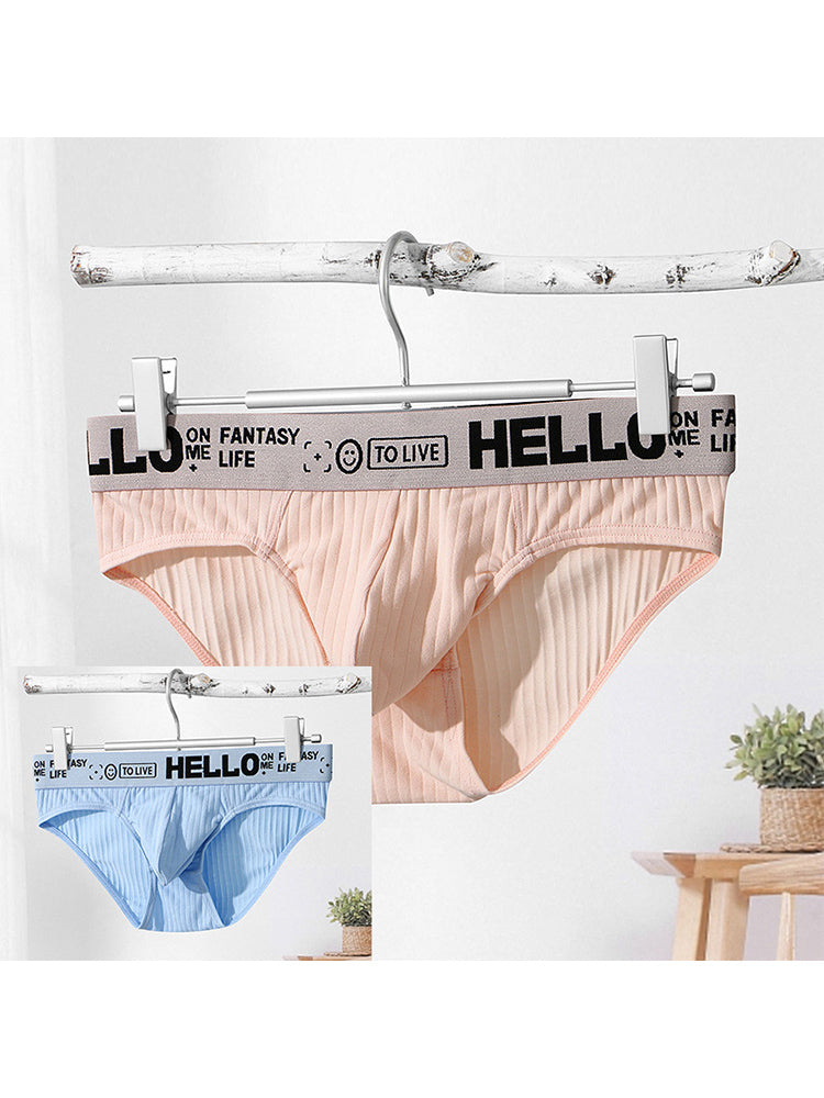 Men's Cotton Ribbed Breathable Briefs with 3D Pouch