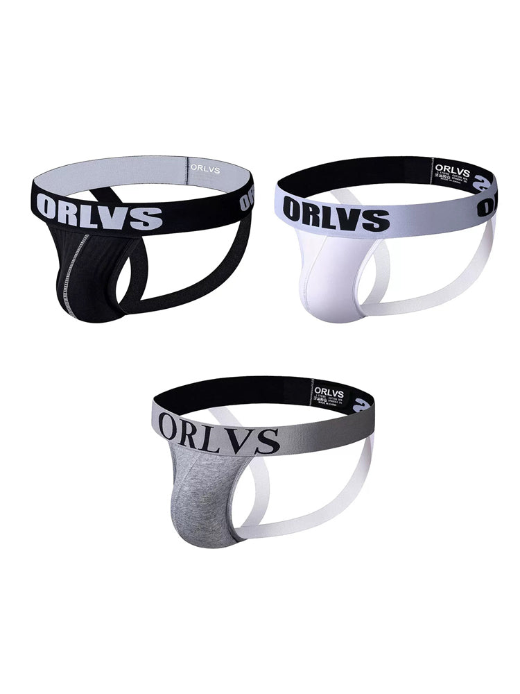 3 Pack Men's U-Pouch Striped Sexy Jockstraps