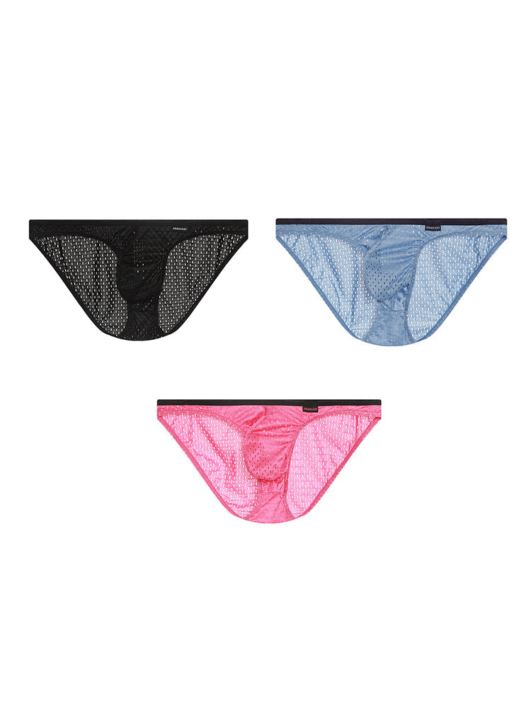 Men's Low-rise Mesh U-shaped Convex Pocket Sports Briefs