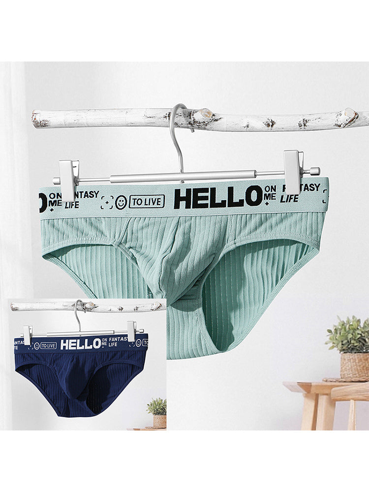 Men's Cotton Ribbed Breathable Briefs with 3D Pouch