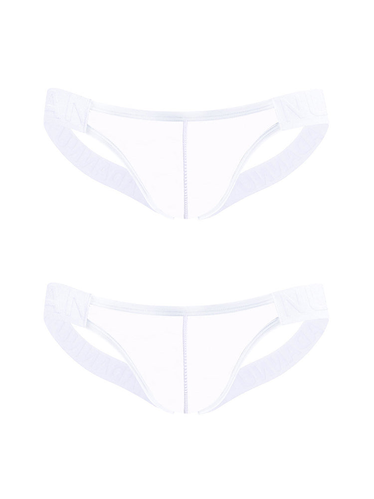 2 Pack Men's Sheer No-Waistband Jockstrap with Textured Pattern