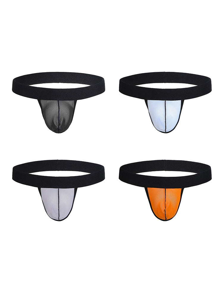 4 Pack Men's Single Pouch Ice Silk Sexy Thong