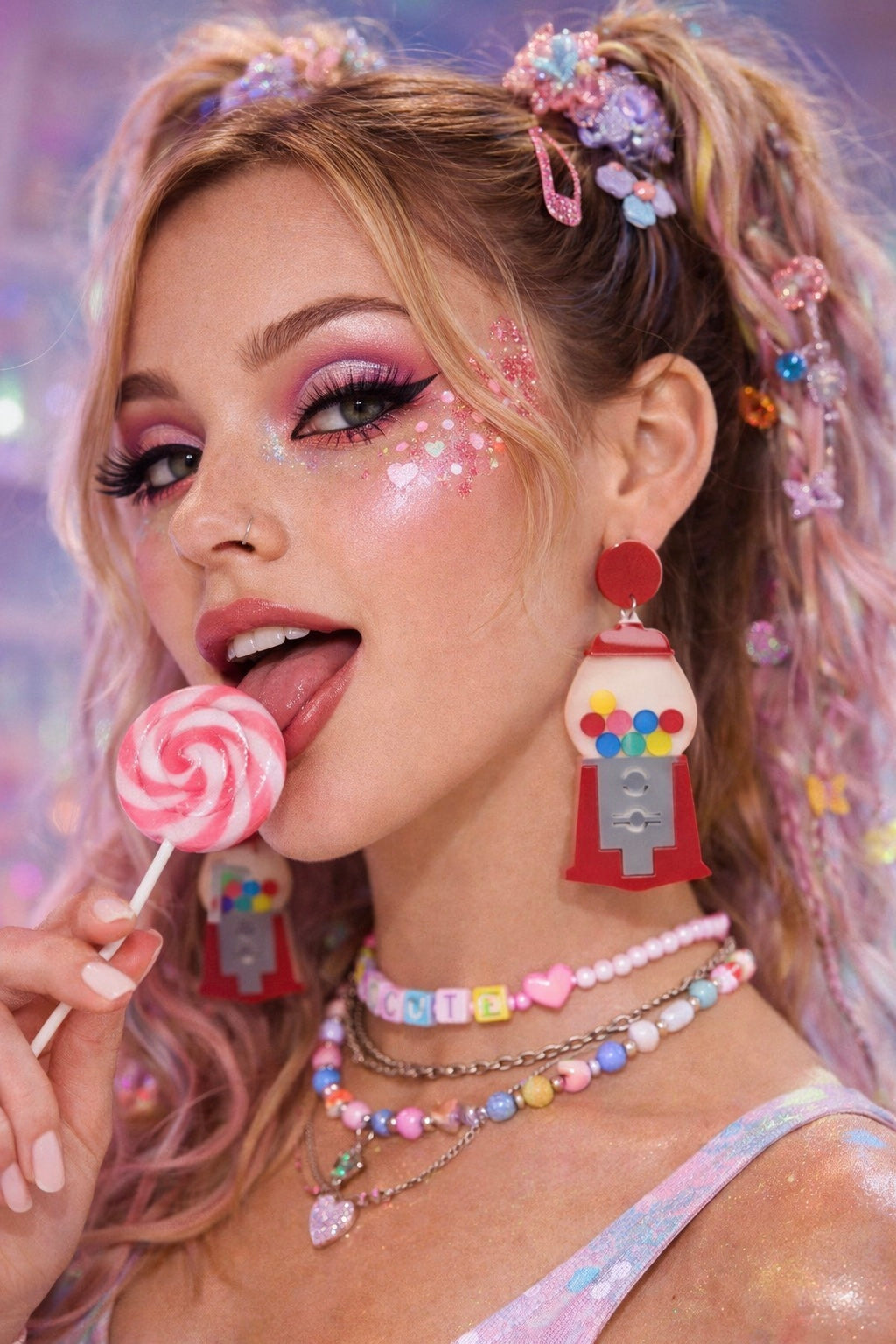 Gumball Machine Drop Earrings