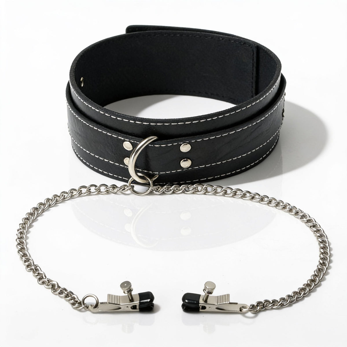 Coveted Bondage Collar with Nipple Clamps