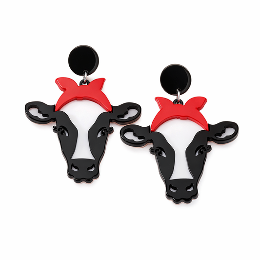 Cow Head Drop Earrings