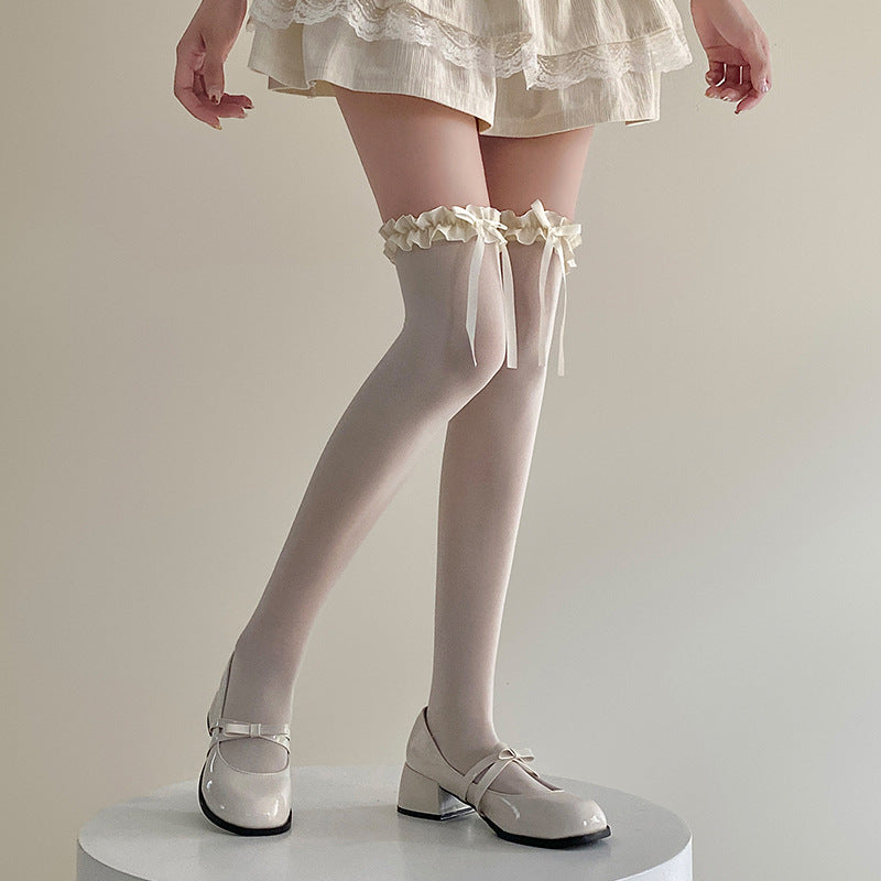 Low Bowknot Lolita Thigh Highs