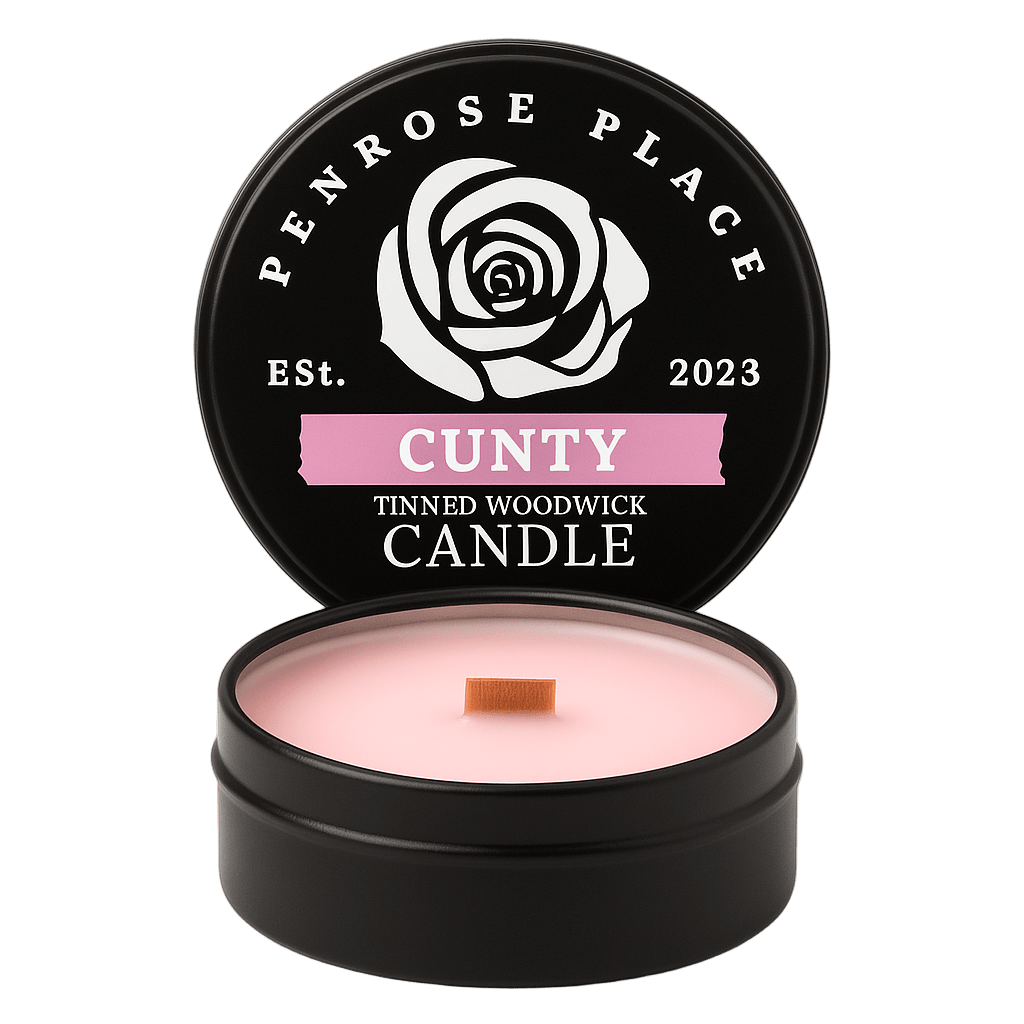 CUNTY Tinned Woodwick Candle White Jasmine - The Pup Play Hub