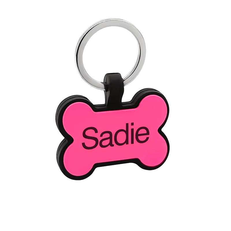 Custom Engraved Silicone Pink Tag - The Pup Play Hub