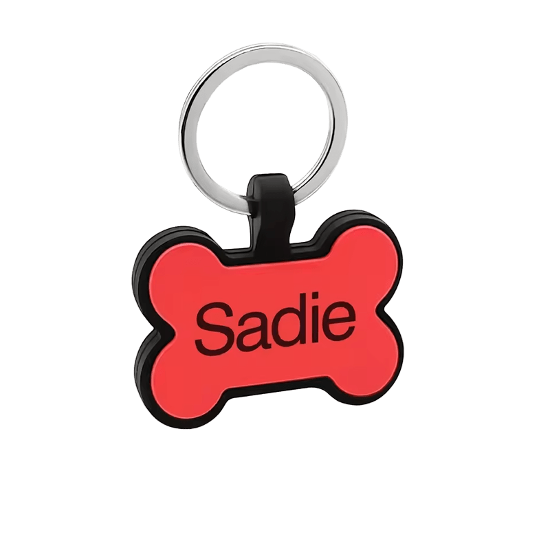 Custom Engraved Silicone Tag Red - The Pup Play Hub