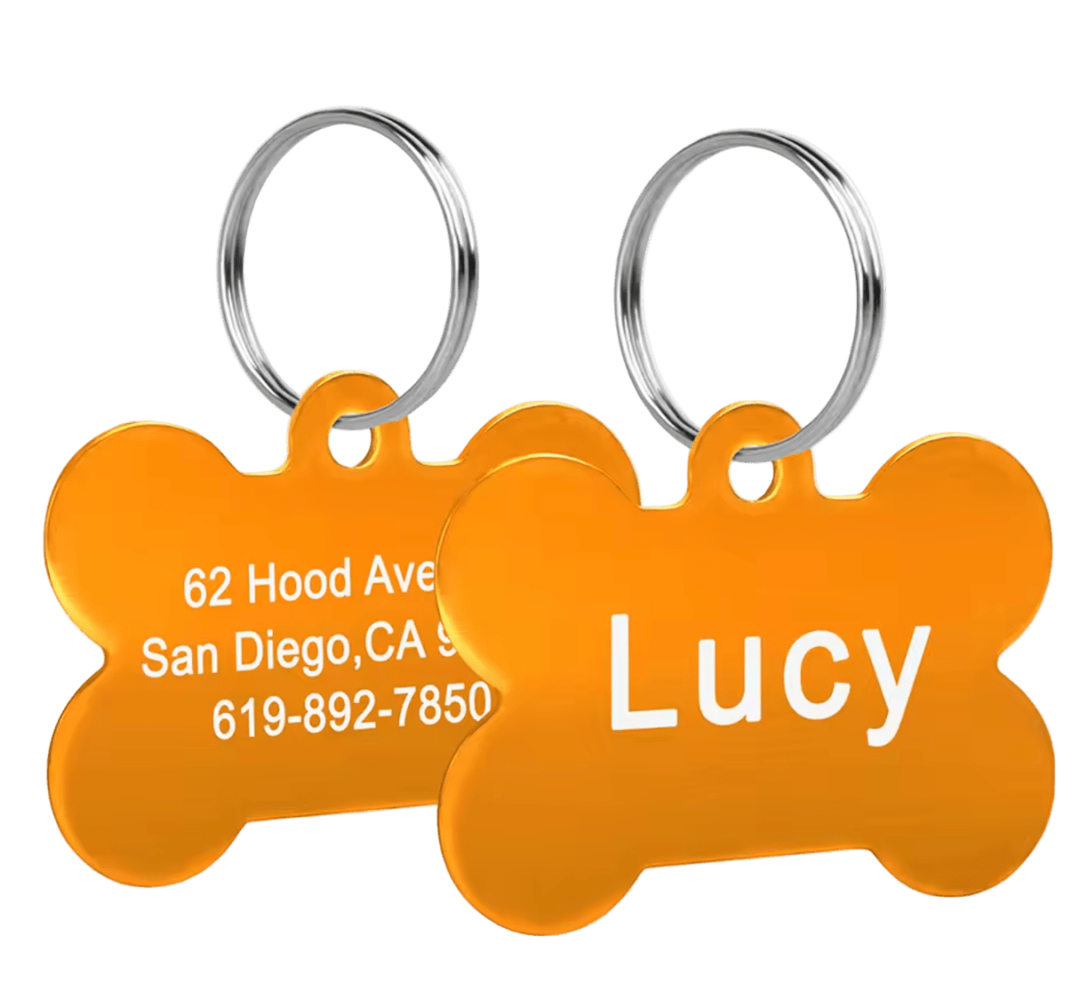 Custom Metal Tag Orange - The Pup Play Hub