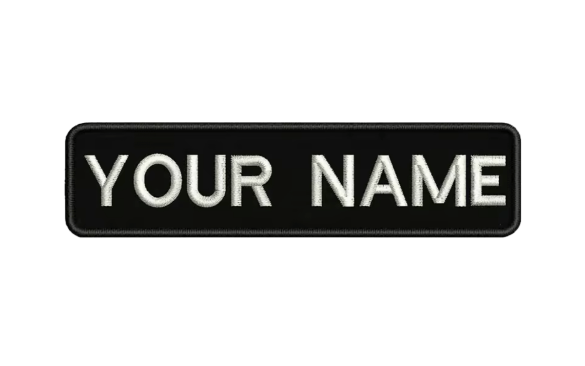 Custom Patch 10cmX2.5cm Black/White - The Pup Play Hub