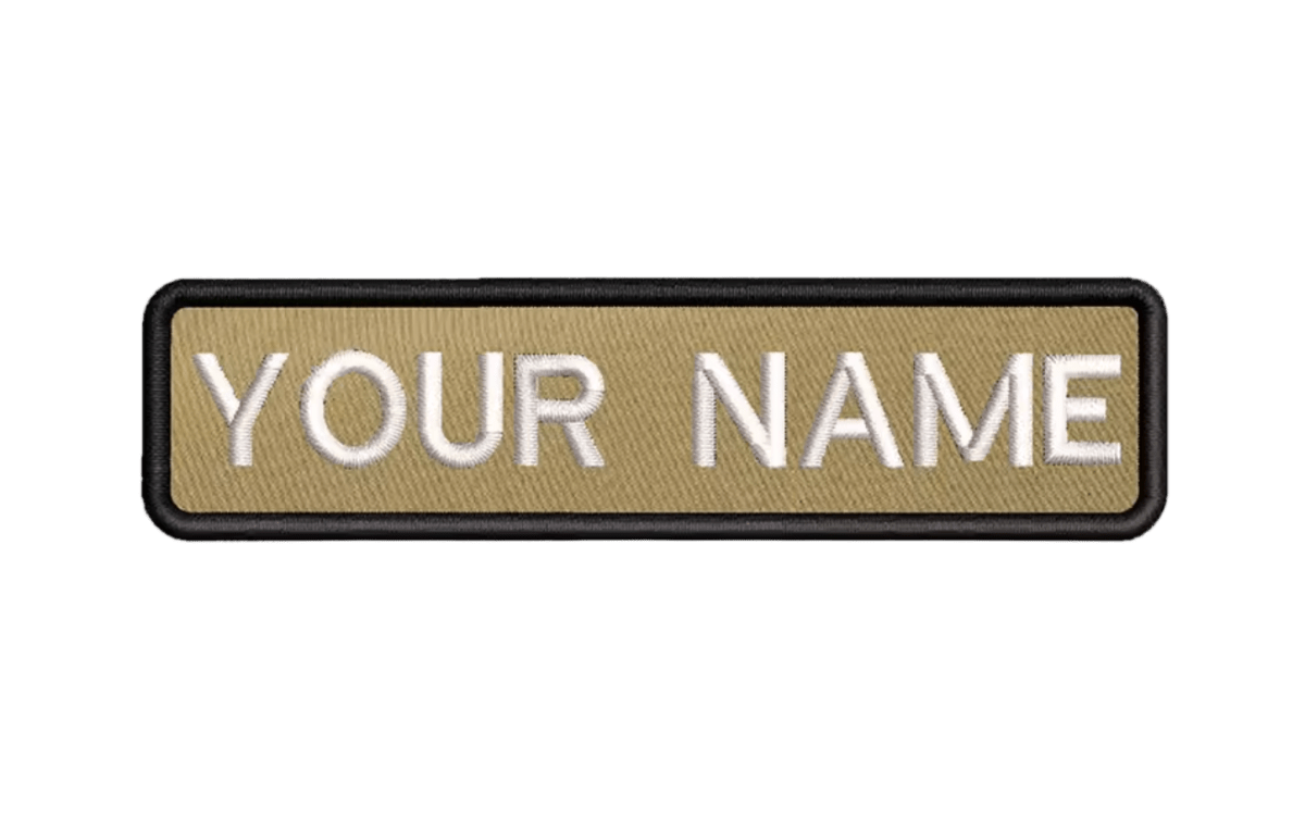 Custom Patch 10cmX2.5cm Gold/White - The Pup Play Hub