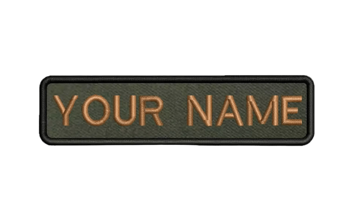 Custom Patch 10cmX2.5cm Green/Gold - The Pup Play Hub