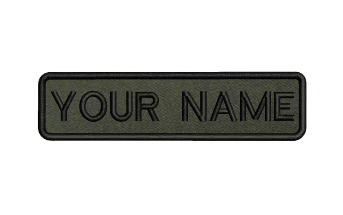 Custom Patch 10cmX2.5cm Green/Gold - The Pup Play Hub