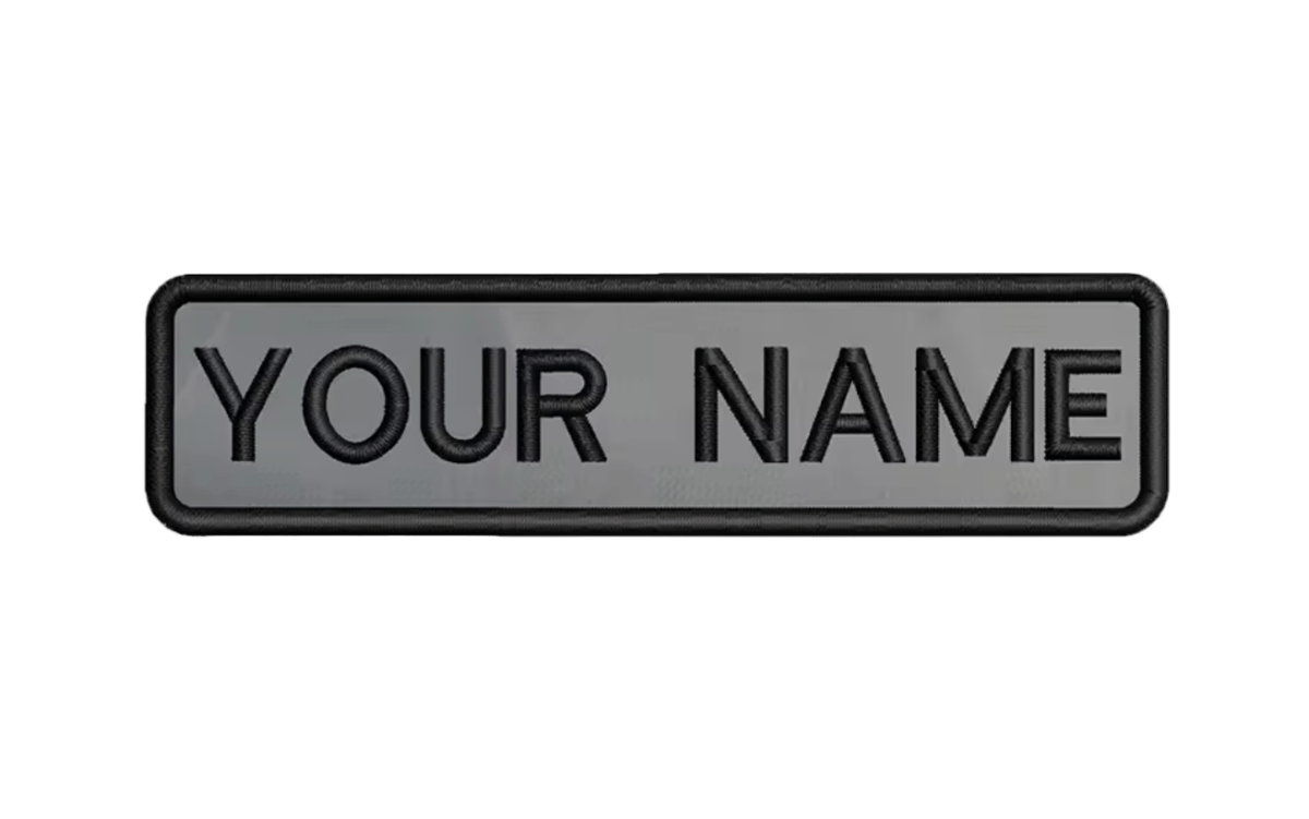 Custom Patch 10cmX2.5cm Grey/Black - The Pup Play Hub