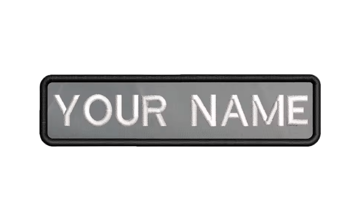 Custom Patch 10cmX2.5cm Grey/White - The Pup Play Hub