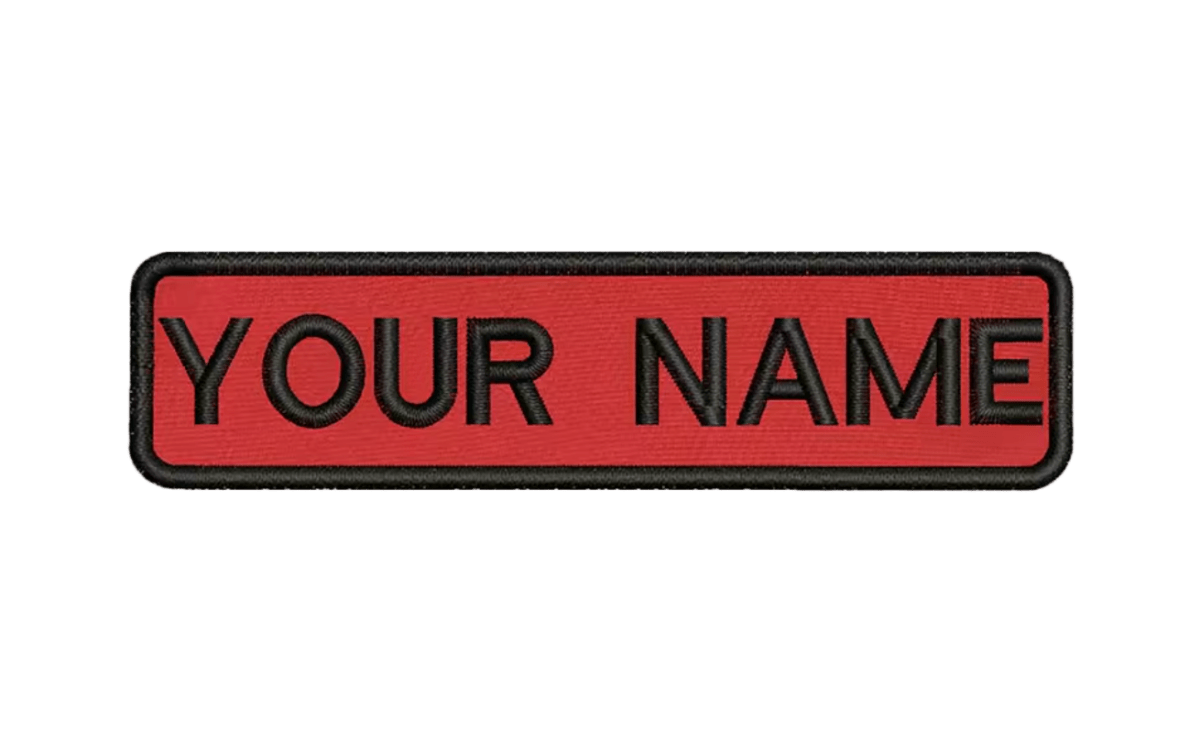 Custom Patch 10cmX2.5cm Red/Black - The Pup Play Hub